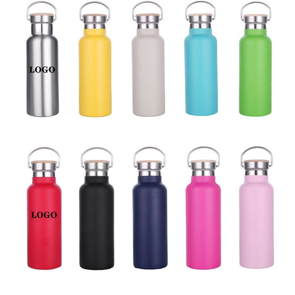 20 oz. Vacuum Bottle with Bamboo Lid