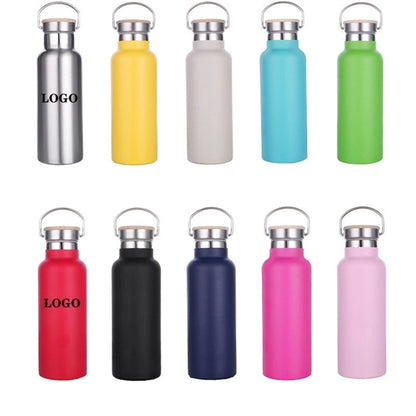 20 oz. Vacuum Bottle with Bamboo Lid