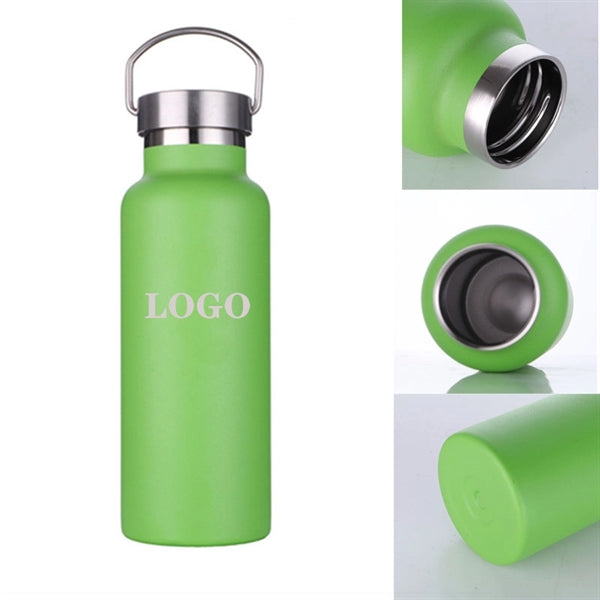 20 oz. Vacuum Bottle with Bamboo Lid