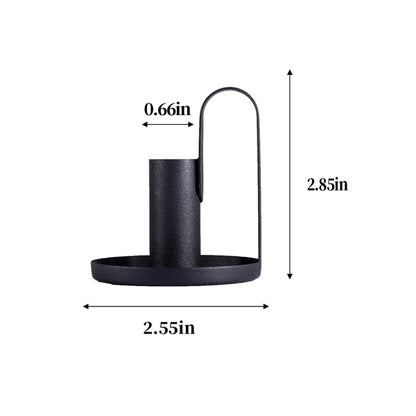 Black Wrought Iron Candle Base With Handle