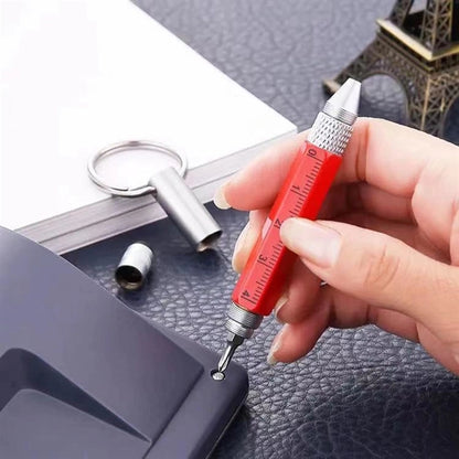 6 In 1 Multitool Screwdriver Pen with Ruler Key Ring