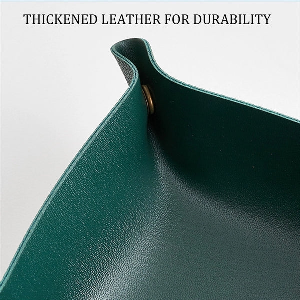 Foldable leather storage tray