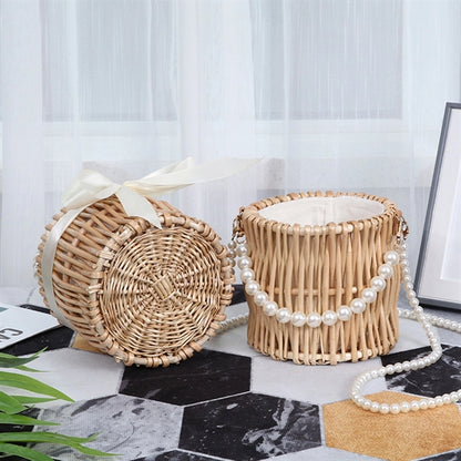 Beach Rattan Straw Bag for Women Basket