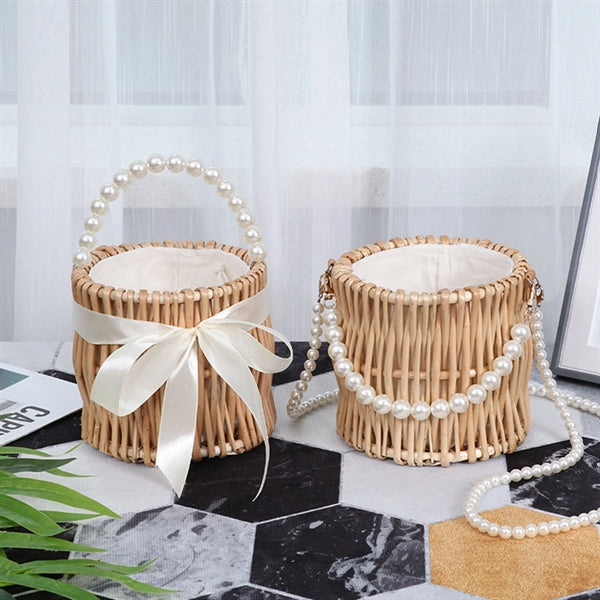 Beach Rattan Straw Bag for Women Basket