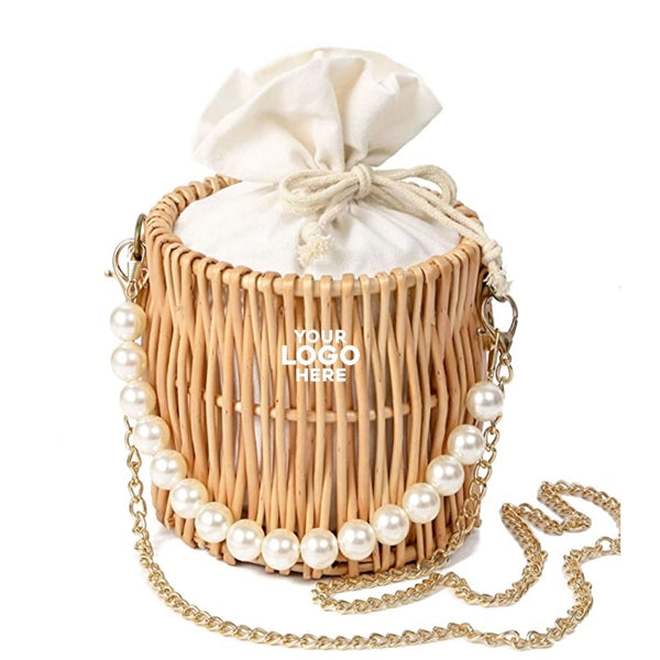 Beach Rattan Straw Bag for Women Basket