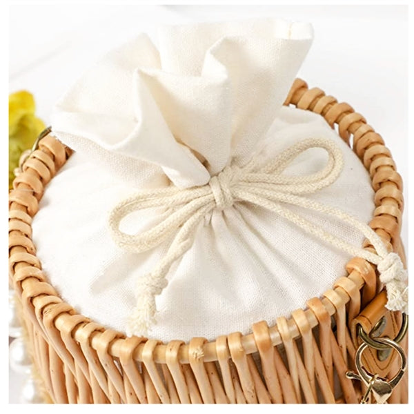 Beach Rattan Straw Bag for Women Basket