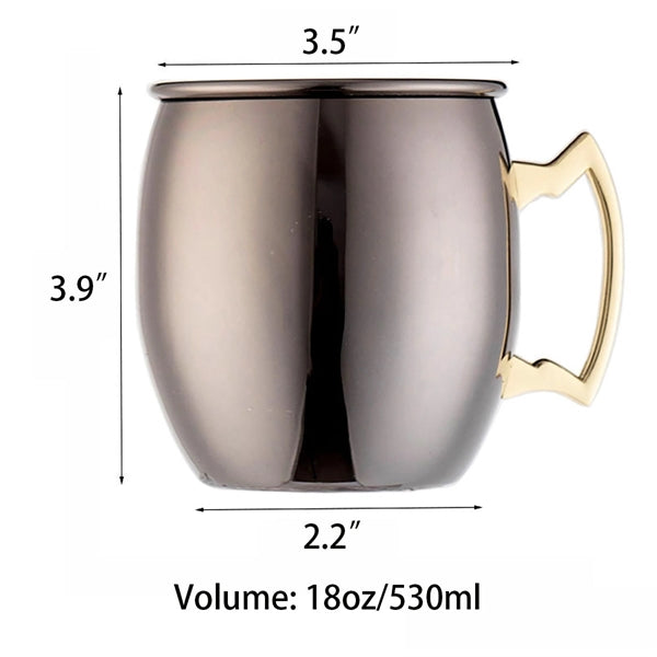 18 Oz. Copper Coated Stainless Steel Moscow Mule Mugs