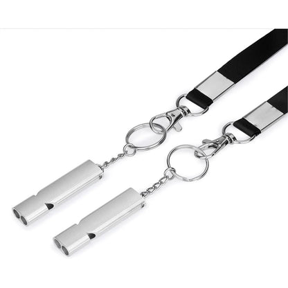 Survival whistle with lanyard