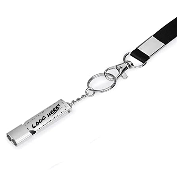 Survival whistle with lanyard
