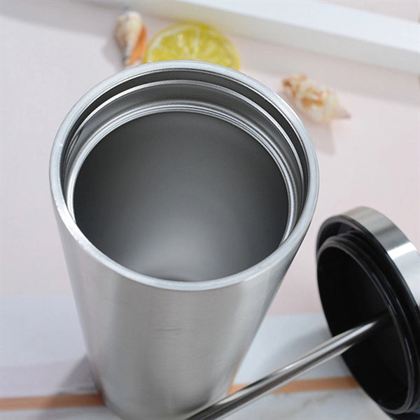 Stainless Steel Tumbler with Lid and Straw 17.5 OZ