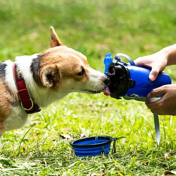 Dog Travel Dispenser Bottles With  Bowl