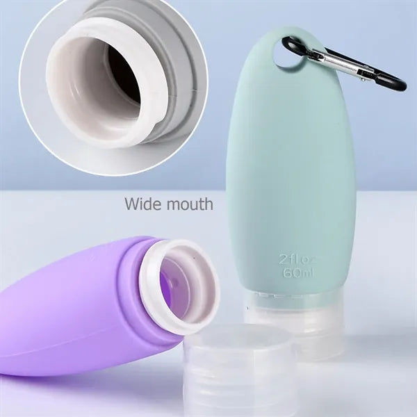 SiliconeTravel Toiletry Bottles  with Carabiner