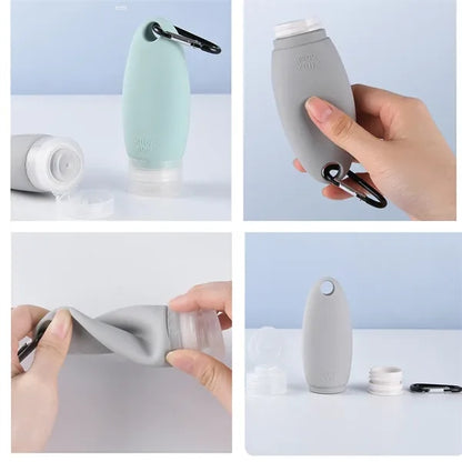 SiliconeTravel Toiletry Bottles  with Carabiner
