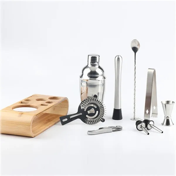 10-Piece bartender Tool with Stand Cocktail Maker Shaker set