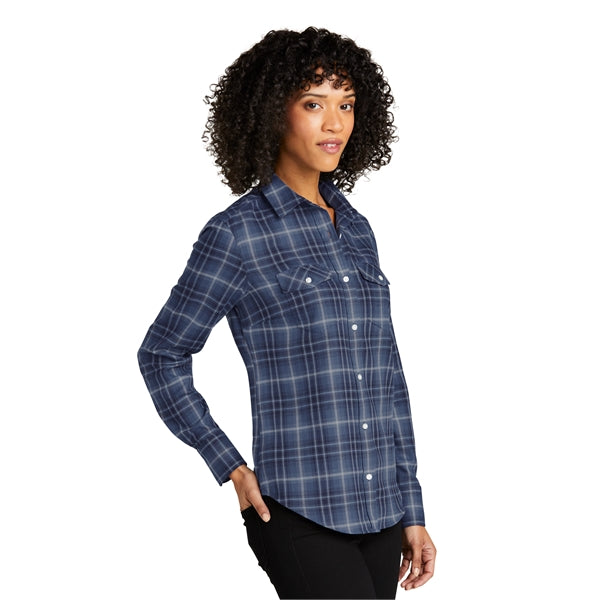Port Authority Ladies Long Sleeve Ombre Plaid Shirt 4.6 oz.