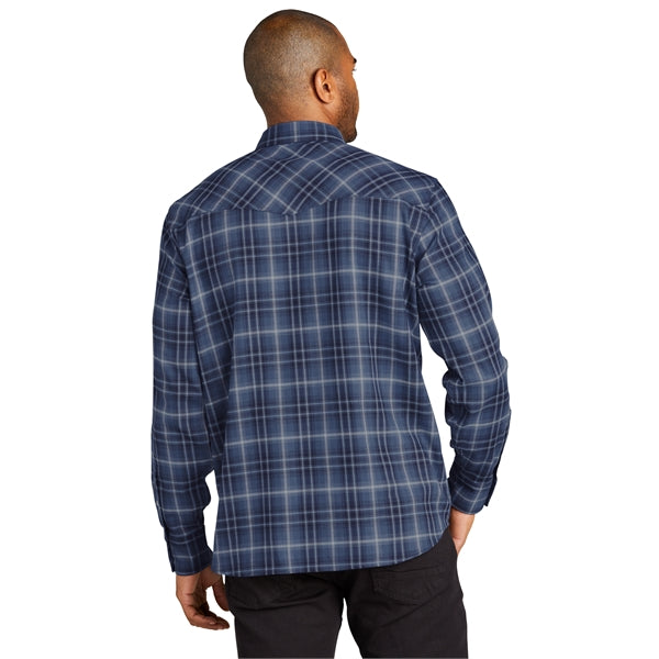 Port Authority Long Sleeve Ombre Plaid Shirt
