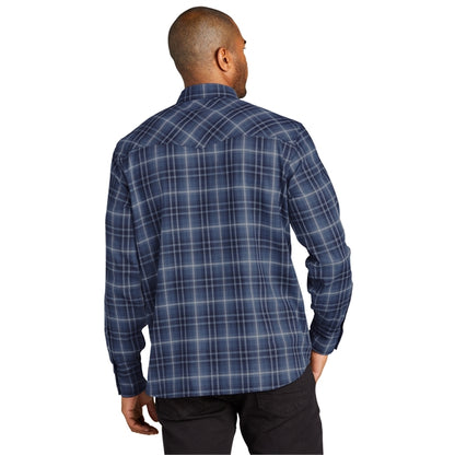 Port Authority Long Sleeve Ombre Plaid Shirt