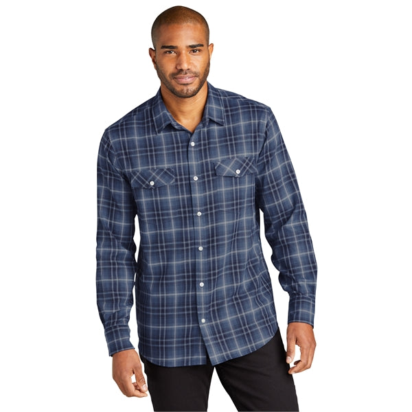 Port Authority Long Sleeve Ombre Plaid Shirt