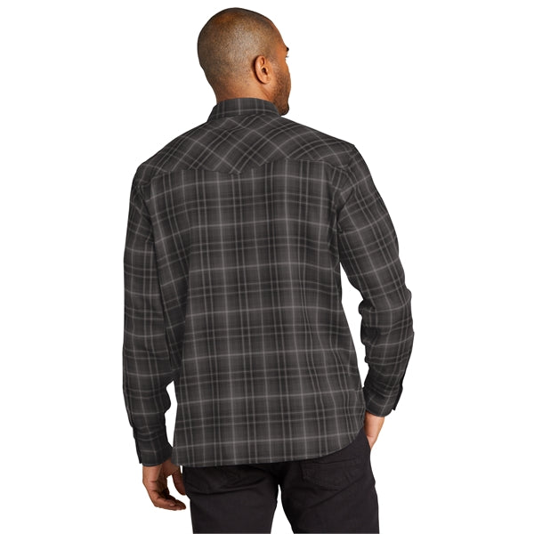 Port Authority Long Sleeve Ombre Plaid Shirt