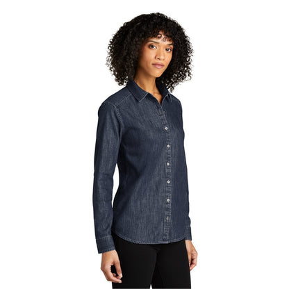 Port Authority Ladies Long Sleeve Perfect Denim Shirt 5.4 oz