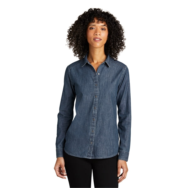 Port Authority Ladies Long Sleeve Perfect Denim Shirt 5.4 oz