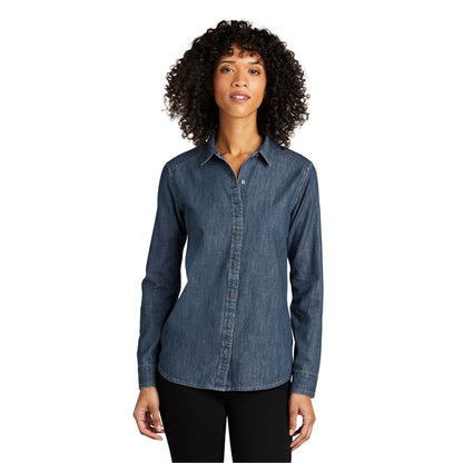 Port Authority Ladies Long Sleeve Perfect Denim Shirt 5.4 oz