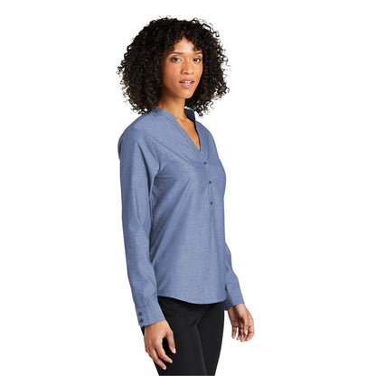 Port Authority Ladies Long Sleeve Chambray Easy Care Shirts