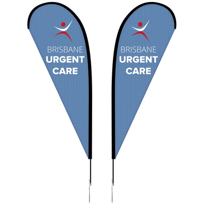 8' Double Sided Portable Teardrop Banner w/ Hardware Set