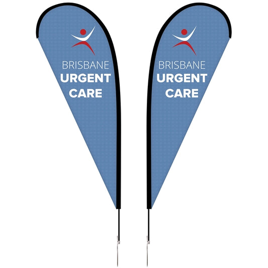 8' Double Sided Portable Teardrop Banner w/ Hardware Set