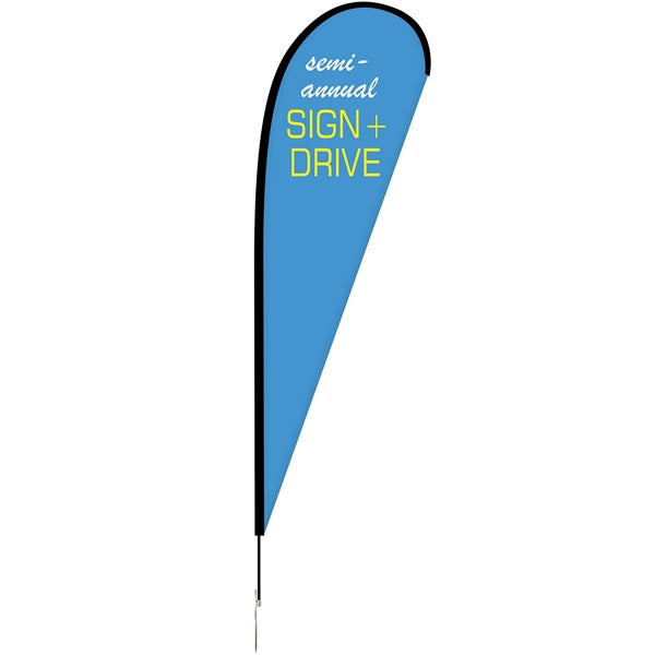 10' Single Reverse Portable Teardrop Banner w/ Hardware Set