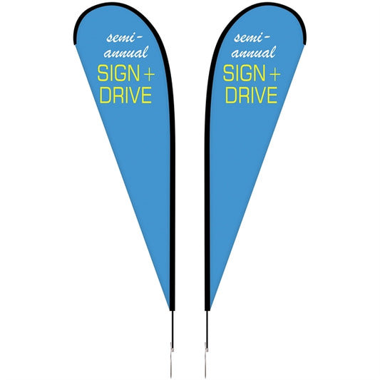 10' Double Sided Portable Teardrop Banner w/ Hardware Set