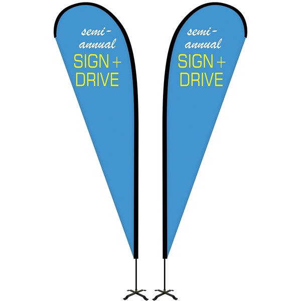 10' Portable Double Sided Teardrop Kit with Cross Base