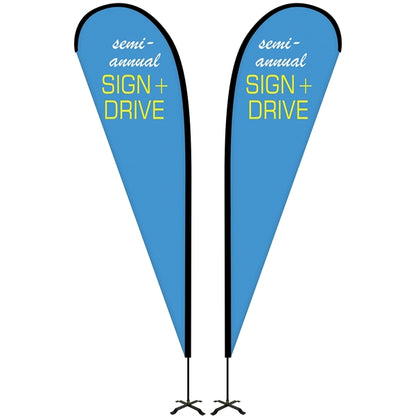 10' Portable Double Sided Teardrop Kit with Cross Base