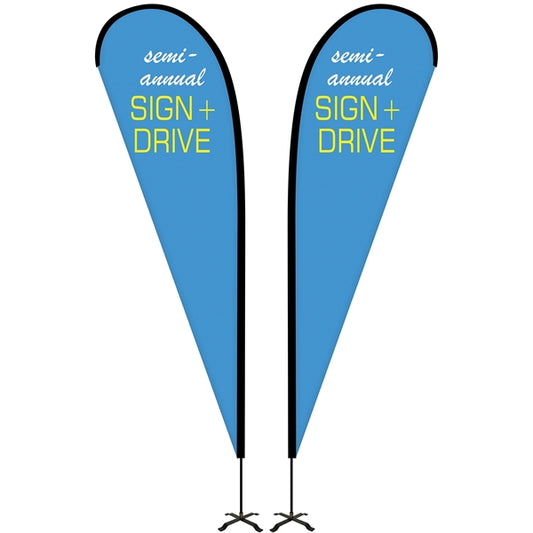 10' Portable Double Sided Teardrop Kit with Cross Base