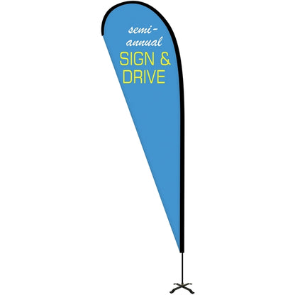 10' Portable Double Sided Teardrop Kit with Cross Base