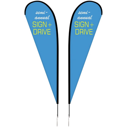10' Portable Double Sided Teardrop Kit with Cross Base