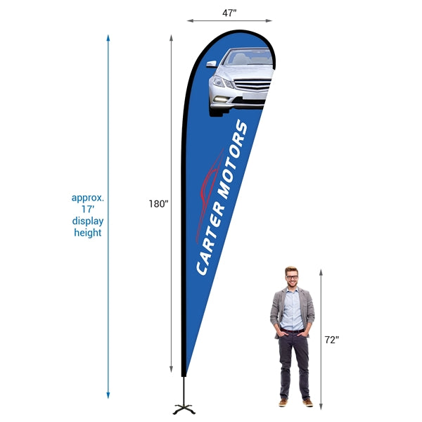 15' Portable Single Reverse Teardrop Kit with Cross Base