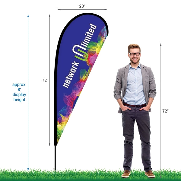 6' Double Sided Custom Portable Teardrop Banners