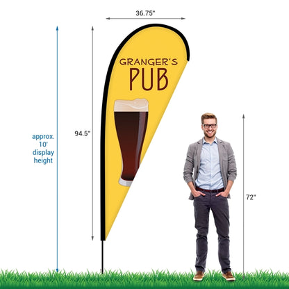 8' Double Sided Custom Portable Teardrop Banners