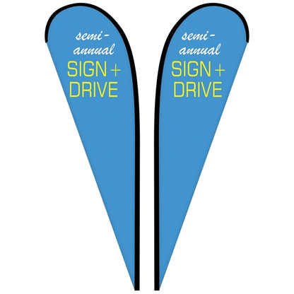 10' Double Sided Custom Portable Teardrop Banners