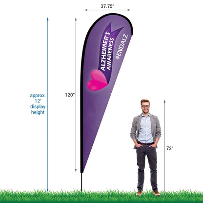 10' Double Sided Custom Portable Teardrop Banners