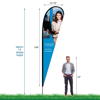 12' Digitally Printed Single Reverse Teardrop Banner