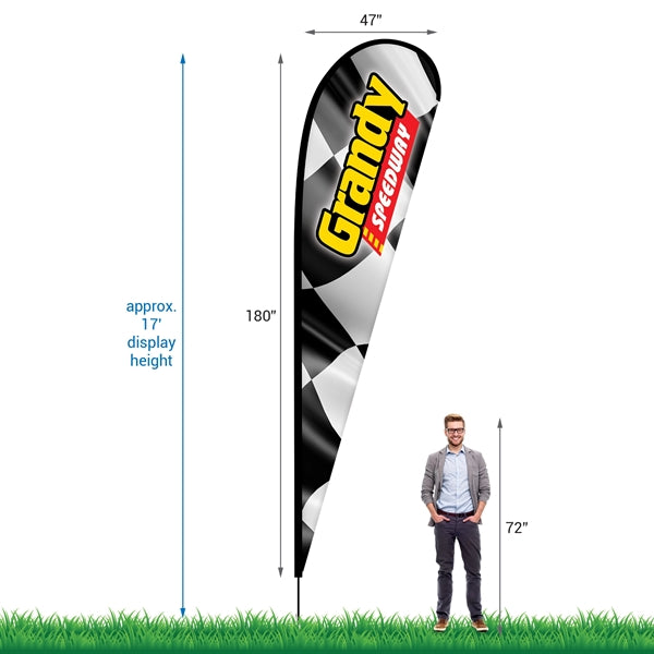 15' Digitally Printed Single Reverse Teardrop Banner