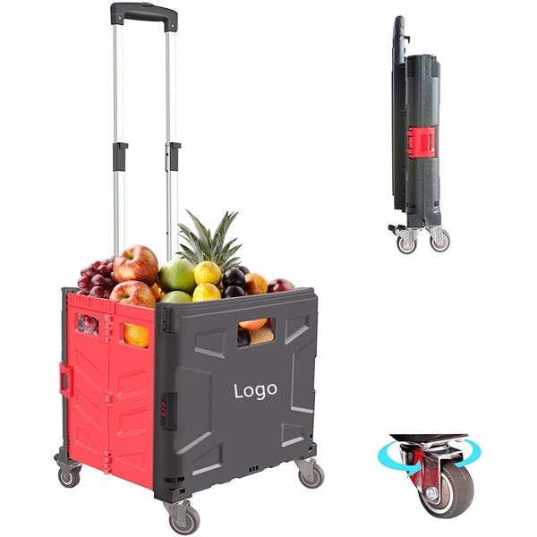 Folding Rolling Crate Handcart with 4 Rotate Wheels
