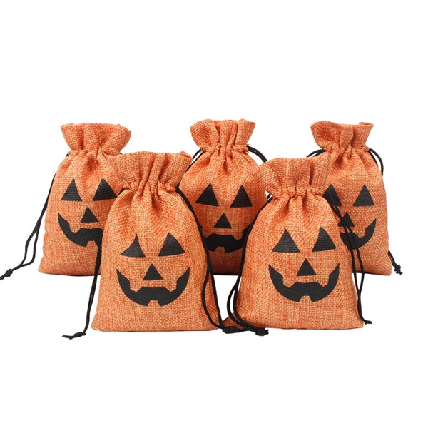 Orange Pumpkin Head Christmas Gift Wrapping Bundle Pocket