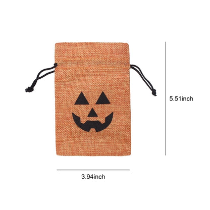 Orange Pumpkin Head Christmas Gift Wrapping Bundle Pocket