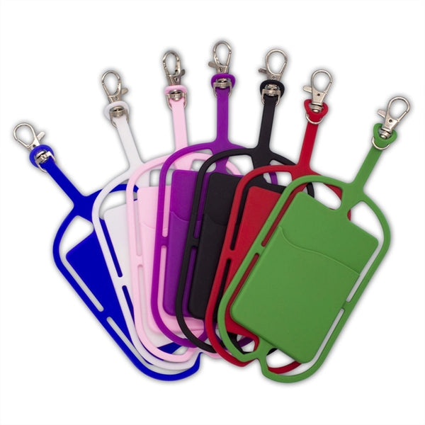 Silicone Phone Lanyard with Card Holder