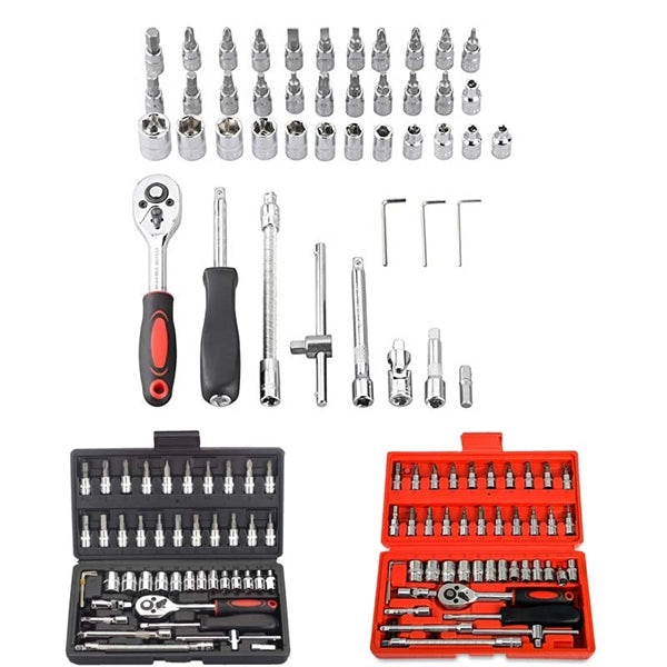 46pcs 1/4-Inch Socket Set Car Repair Tool