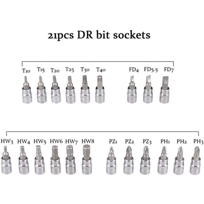 46pcs 1/4-Inch Socket Set Car Repair Tool