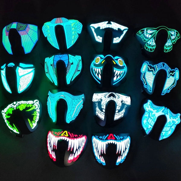 LED Neck Gaiter Skull Face Mask